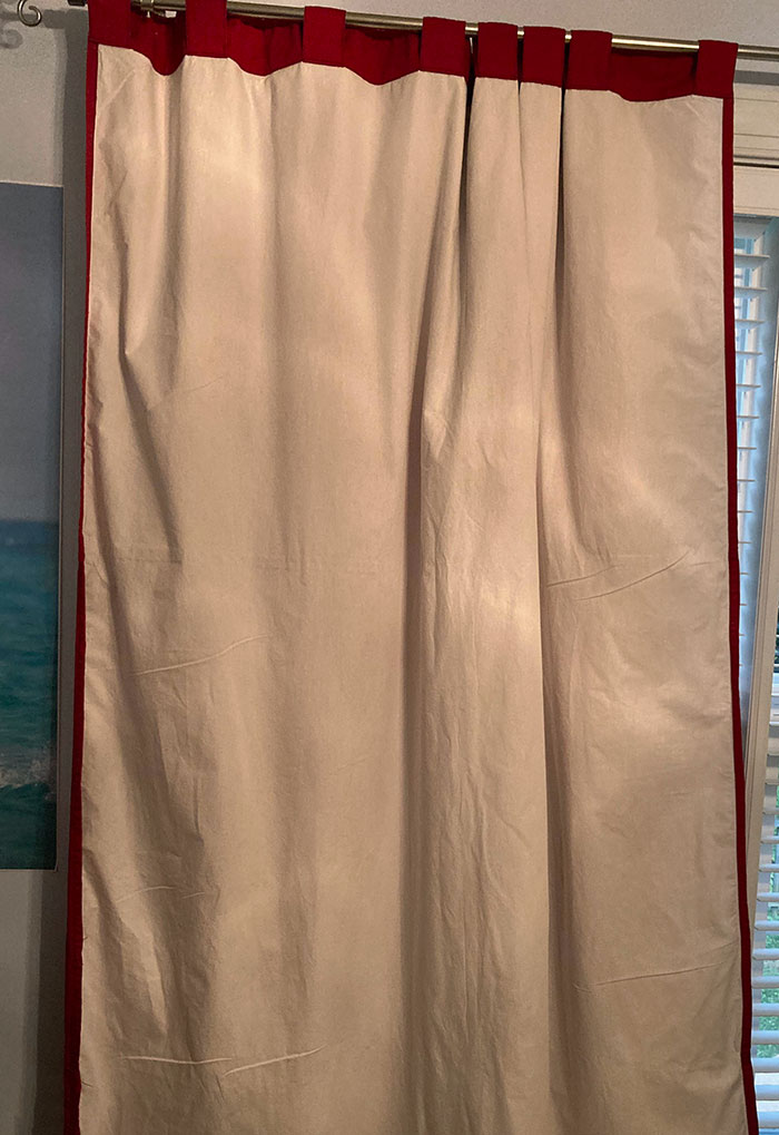 The Instructions Were Not Clear, So My Dad Ended Up Putting The Curtain On Backwards