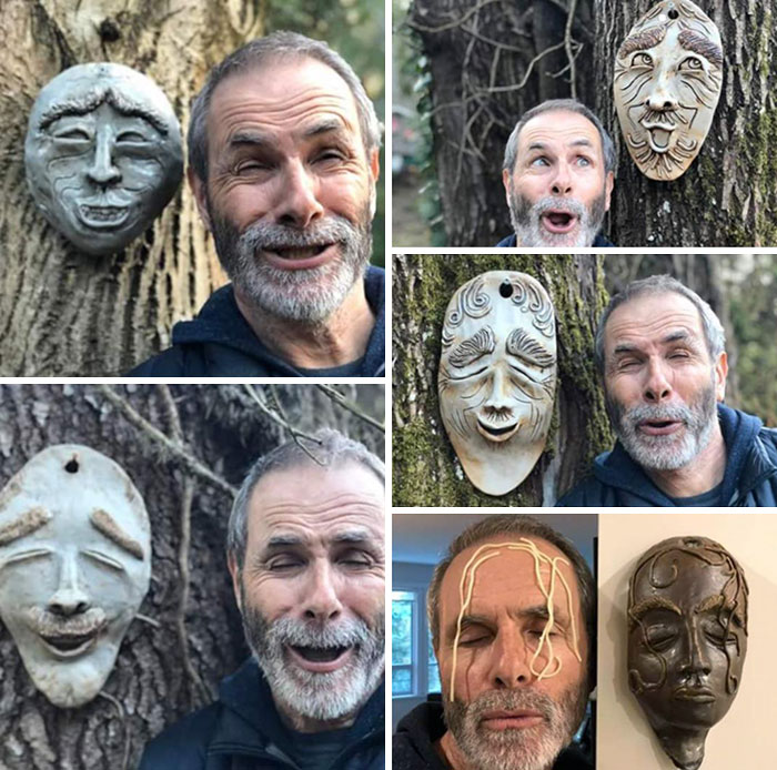 My Mom Makes Pottery Masks As A Hobby, And My Dad Is Going Quarantine Crazy. This Is The Result