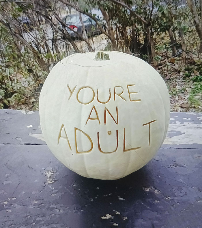 My Daughter Turned 18 On Halloween, So I Carved Her The Scariest Pumpkin In Honor Of It