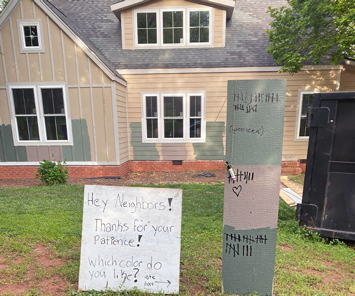 Neighbor Is Letting The Neighborhood Weigh In On Their House Color