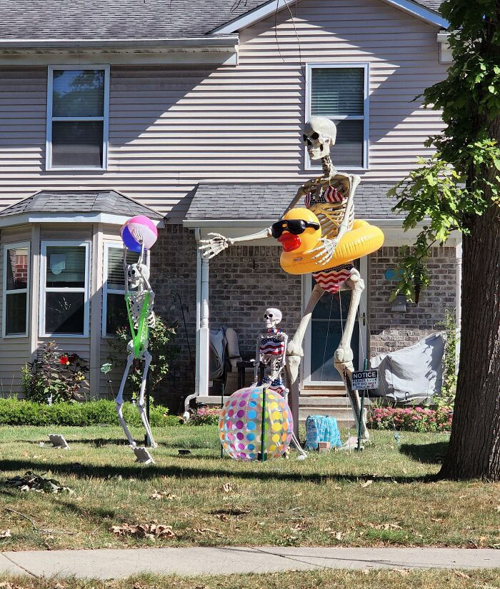 My Neighbors Use Of Their Halloween Decorations During Summer