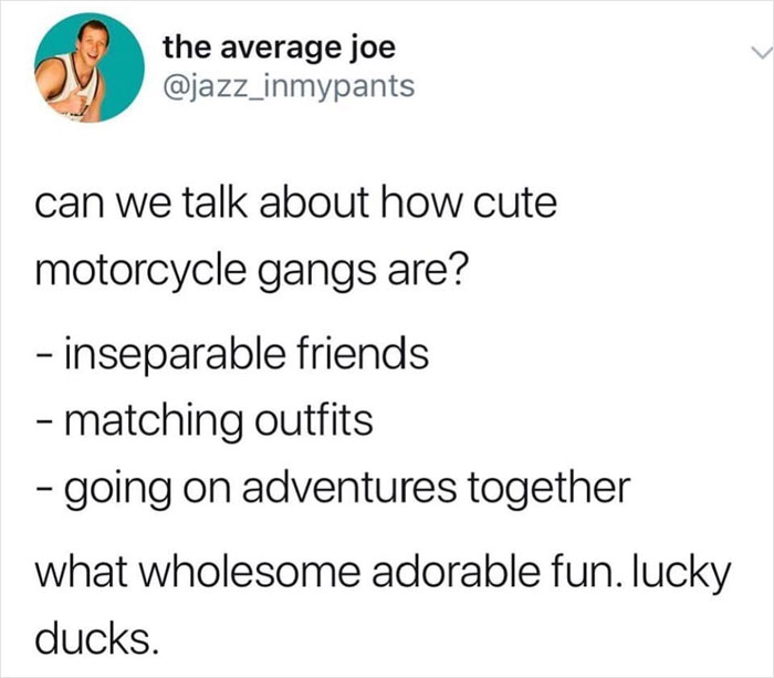Wholesome Motorcycle Gang Buddies