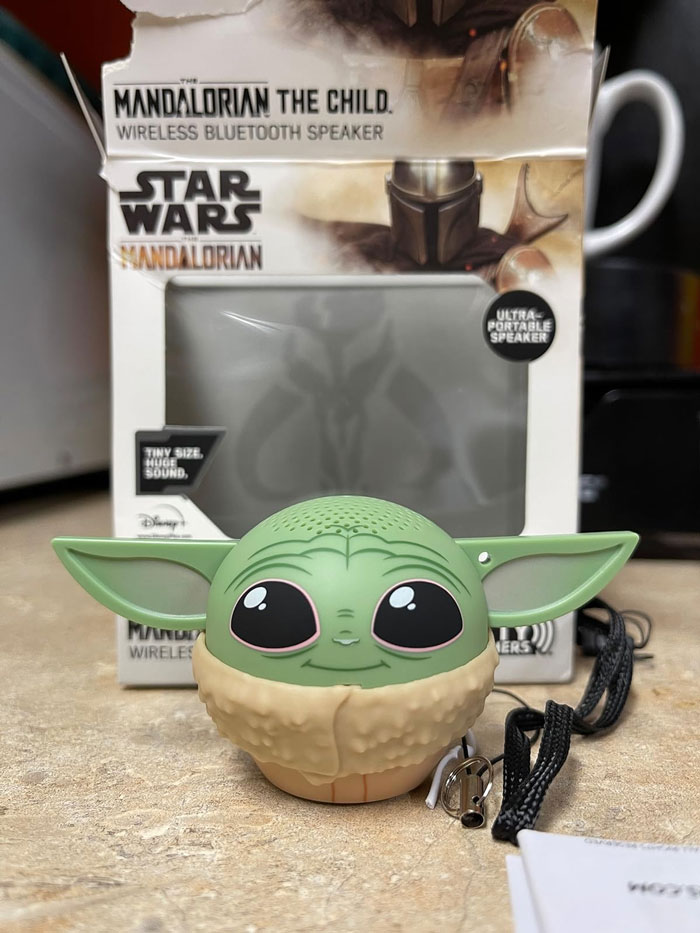 Grogu - Mini Bluetooth Speaker: Your Star Wars fan pal will totally geek out over, offering them over 4 hours of cosmic tunes anywhere on-the-go — the fact that it can wirelessly connect to all Bluetooth devices is just the cherry on top.