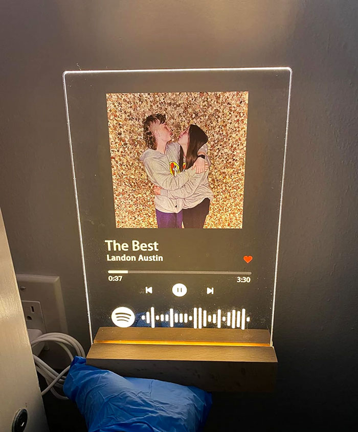 Custom Spotify Plaque: A unique, personalized décor that lights up their space with a colorful glow - trust me, y'all, it's the ultimate token of affection intrinsic to your memories.