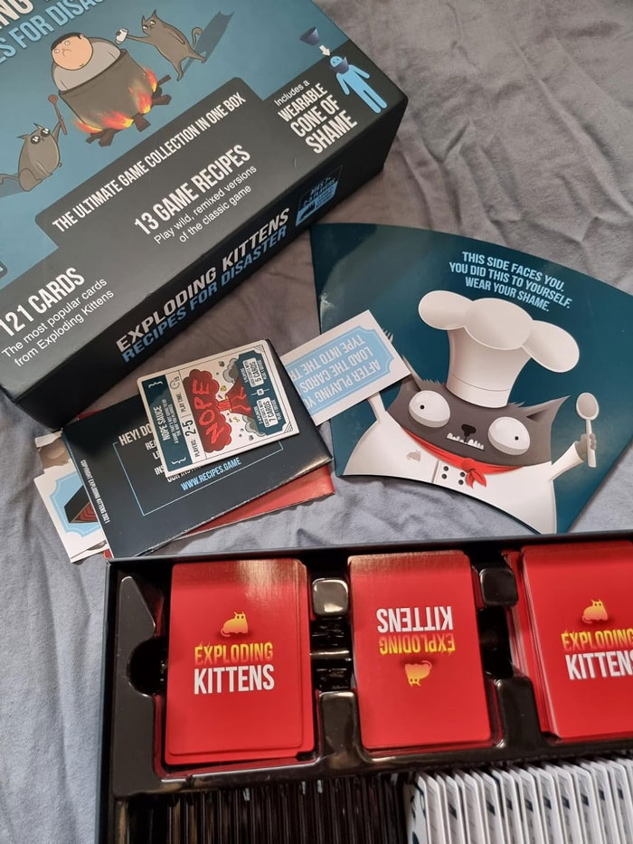Exploding Kittens Party Pack Card Game: It's the ultimate playful gift for that friend who's into kittens, explosions, and party games, plus it's easy to learn and a blast for up to 10 players!
