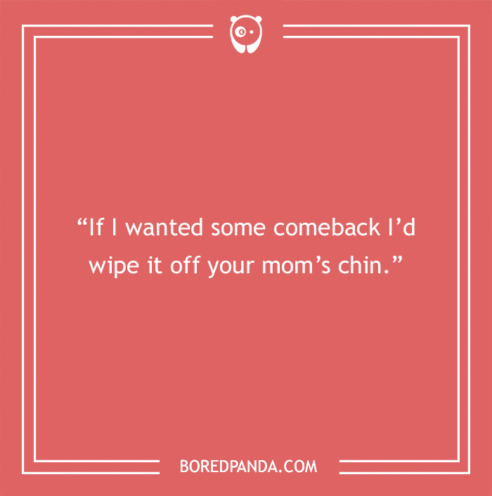 Text quote image featuring a roast and epic comeback on a red background.