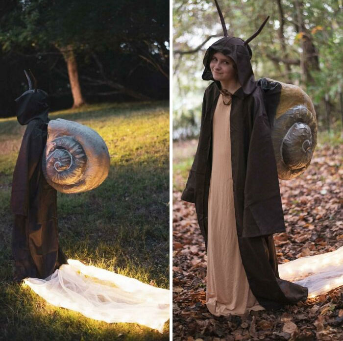 My Daughter Wanted To Be A Snail For Halloween. All Props Goes To Her Dad. He Makes Our Costumes Every Year