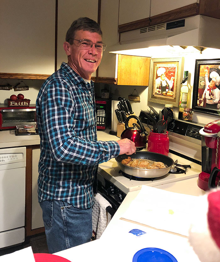 I Don't Get To See My Dad Often As We Live On Different Coasts. However I Got To Spend 3 Days With Him This Weekend. Here He Is, Cooking My Favorite Meal