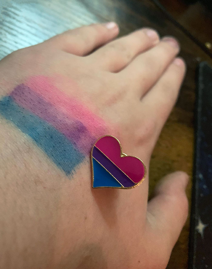 I've Been Drawing The Bi Flag On My Hand For A Long Time, And I Didn't Think My Parents Realized What It Was. While Getting On My PC, I Saw This, And Now I'm Bawling