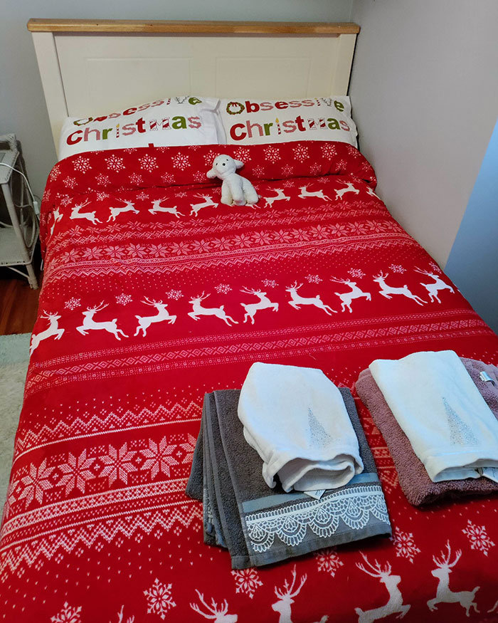 I Went To Visit My Parents, And My Mom Made My Old Bed Like This For Me And My Wife. I'm 32, But For Her I'm Still A Child
