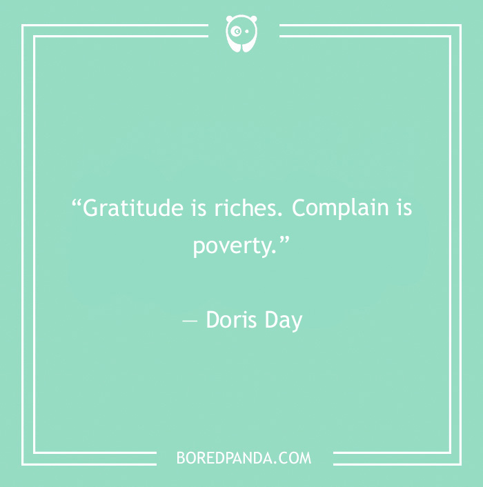 Doris Day quote on gratitude and complain 