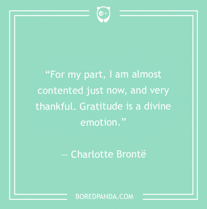 Charlotte Brontë quote on gratitude 