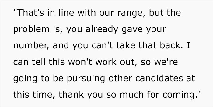 “The Problem Is, You Already Gave Your Number”: Candidate Furious With Company’s Interview Process “The Problem Is, You Already Gave Your Number”: Candidate Furious With Company’s Interview Process