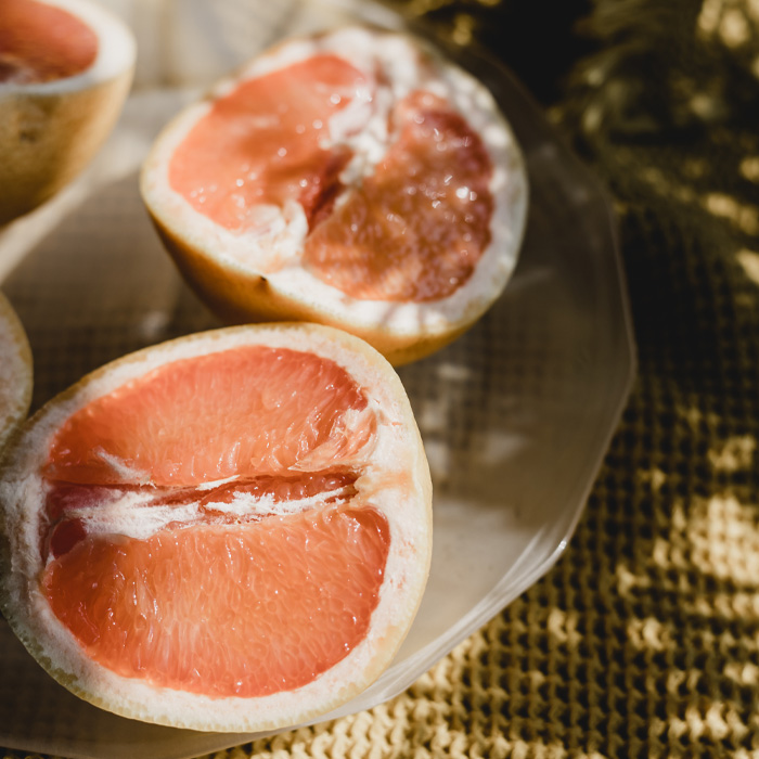 Cut in half grapefruit
