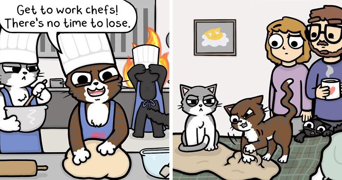 26 Cute Comics About Daily Life With 4 Cats And A Boyfriend, By Rebecca Rose Comics (New Pics)