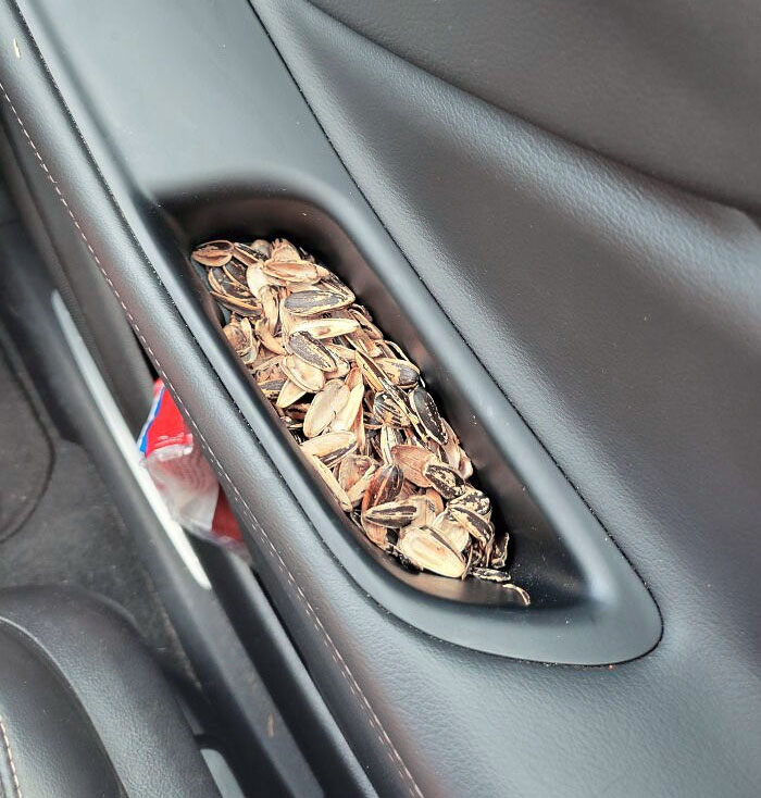 My Wife Spits Her Seed Shells Into The Door Handle Of Our Car And Leaves It There