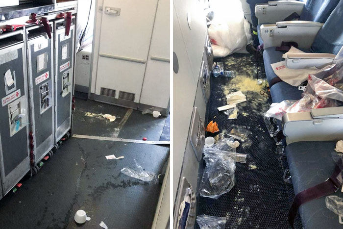 This Is How The Passengers Who Have Just Arrived From Canada Left The Plane. I Can't Find Words. This Is One Of The Reasons For The Delay. It Takes A Long Time To Clean This Pigsty