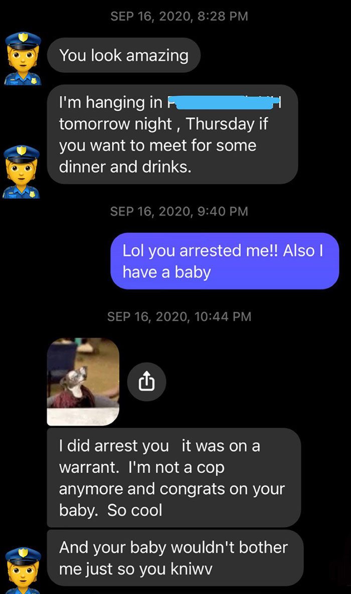 Cop (Twice My Age) Who Made Inappropriate Comments While Arresting Me Asks Me On A Date 4 Years Later