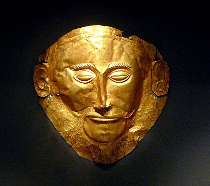 The Mask Of Agamemnon Found In Tomb V In Mycenae By Heinrich Schliemann In 1876