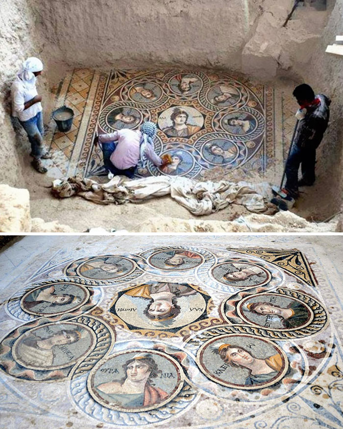 A 2000-Year-Old Glass Mosaic, Founded In The City Of Zeugma, Turkey