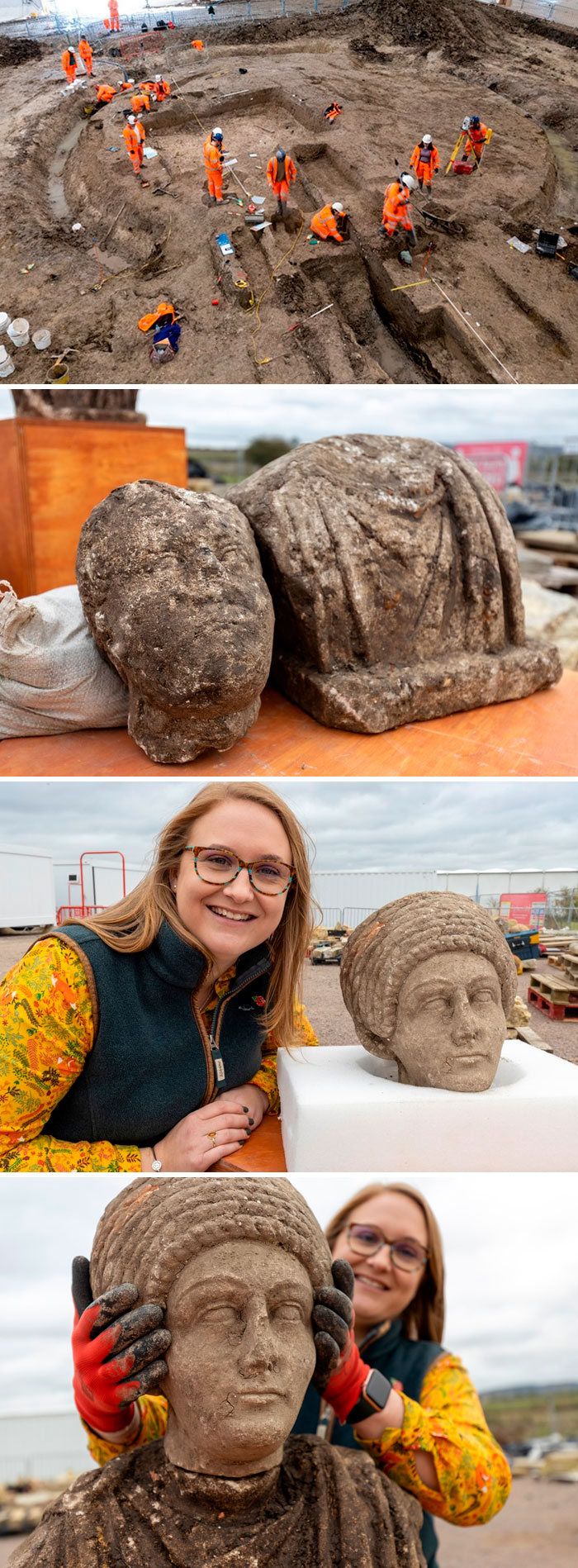 Incredible Rare Roman Statues Found In HS2 Rail Construction Dig
