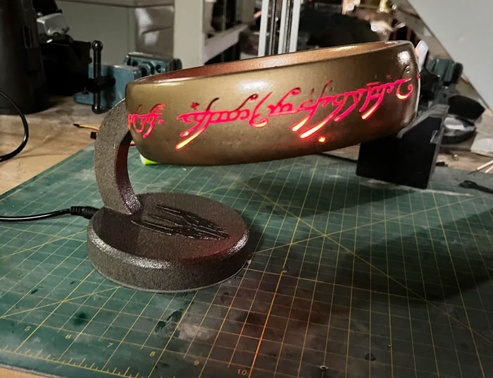 Just Finished My Lord Of The Rings Desk Lamp. Pretty Happy With The Turn Out