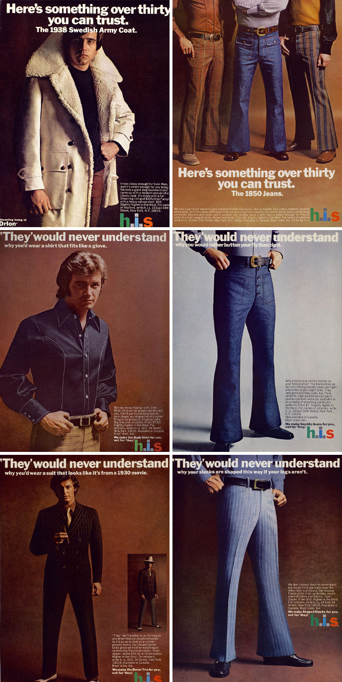 H.i.s. "Over Thirty" And "They Would Never Understand" Ad Campaigns (1970)