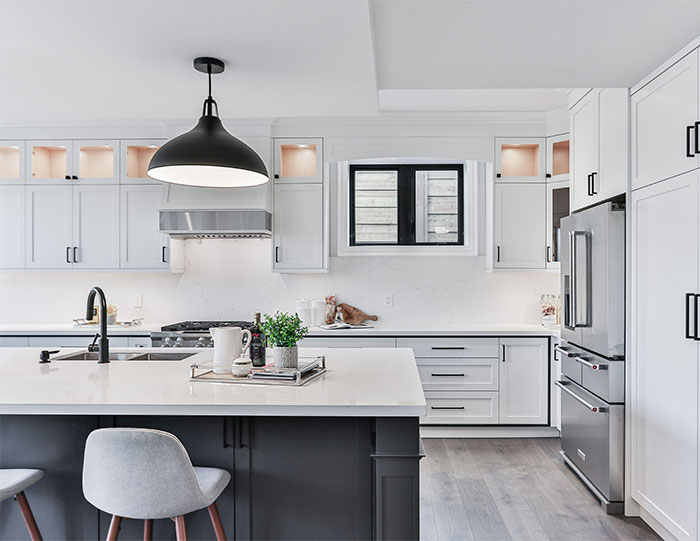 Kitchen with Thassos white marble countertop Kitchen with Thassos white marble countertop