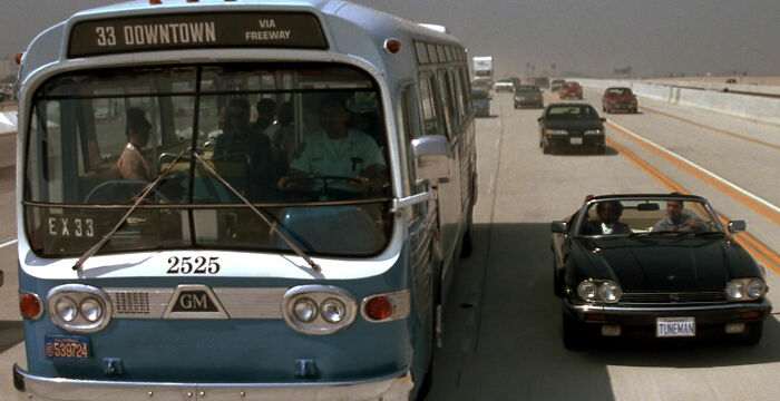 Driving a bus from movie Speed