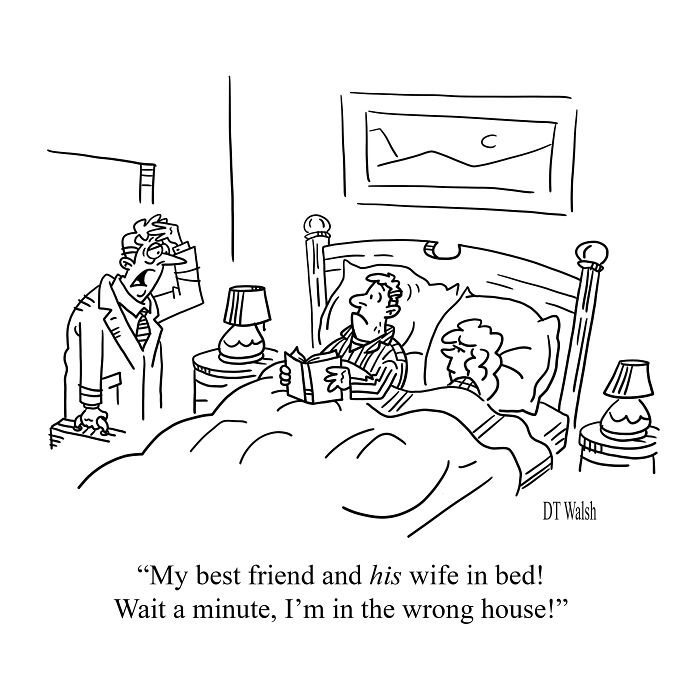 A Single-Panel Comic About Best Friend And His Wife In Bed