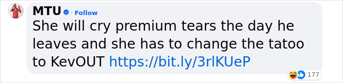 Comment on influencer faking boyfriend's name tattoo, hinting humorously at future regret. Comment on influencer faking boyfriend's name tattoo, hinting humorously at future regret.