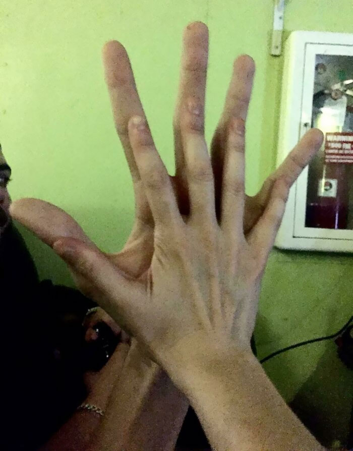 The Size Of My Hand Versus My Friend's Hand