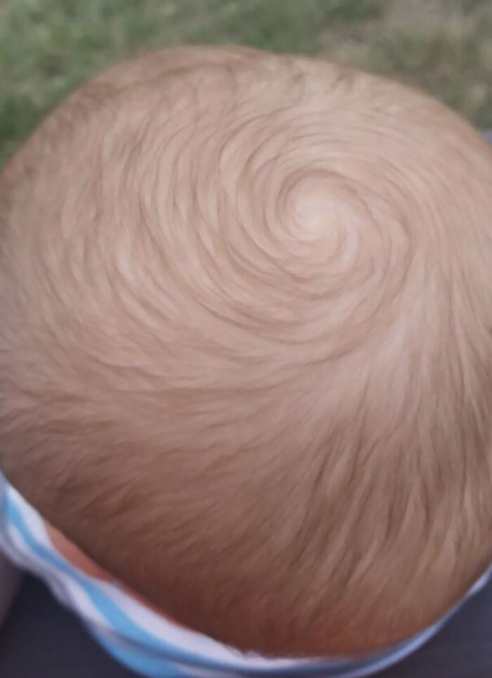 My 8-Month-Old's Hair Is Always In A Perfect Swirl That Reminds Me Of A Van Gogh Painting