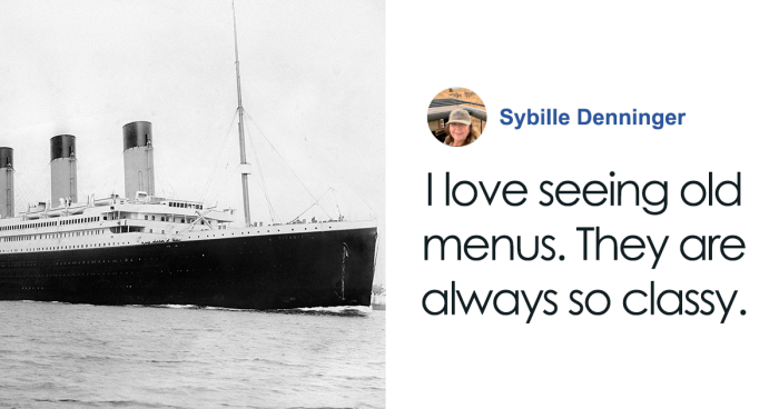 Recovered Titanic First-Class Menu Sheds Light On What Rich People Ate Aboard