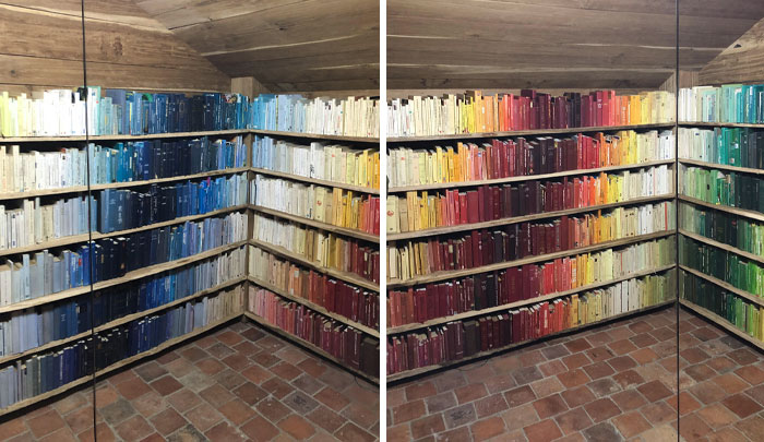 This Book Collection Sorted Out By Color