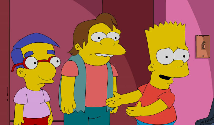 Milhouse Bart and Nelson talking