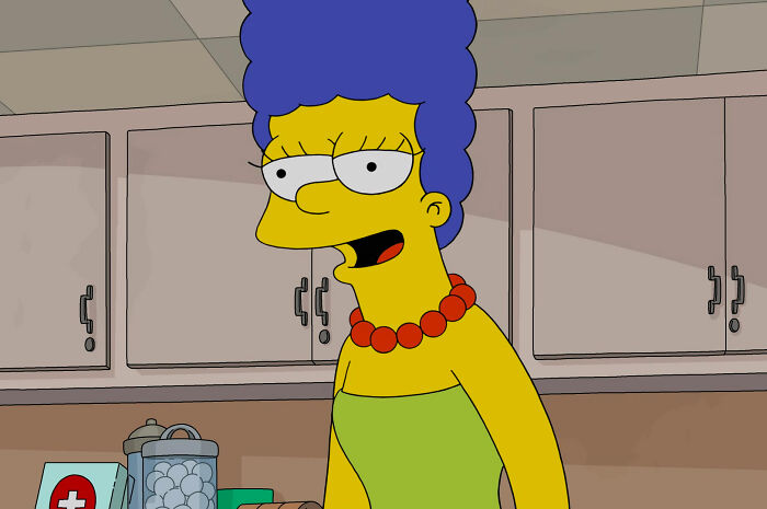 Marge looking and smiling
