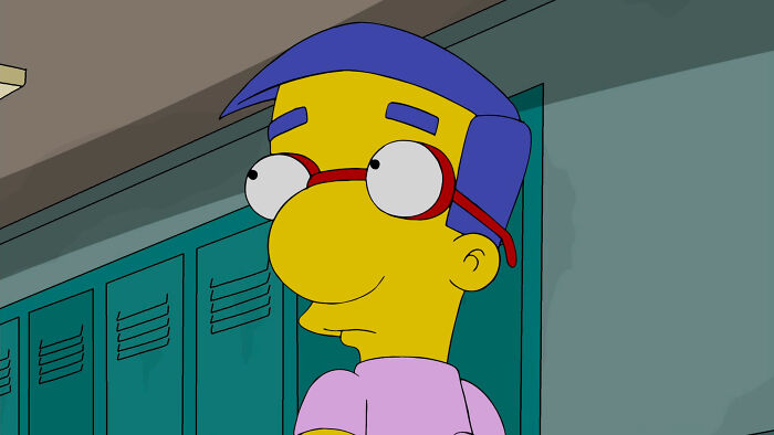 Milhouse looking from Simpsons