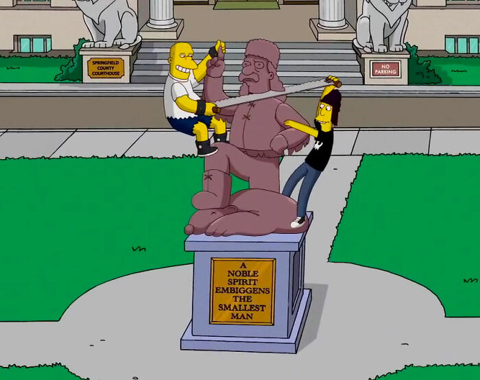 Kearney and Jimpo cutting Jebediah Springfield head