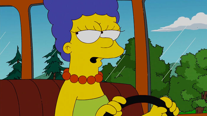 Marge driving from Simpsons