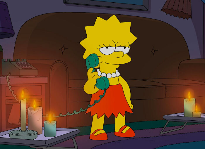 Lisa speaks on the phone from Simpsons