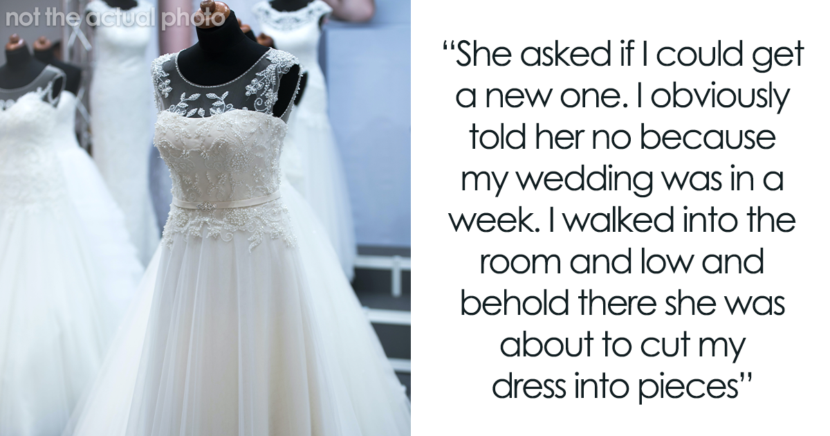Woman Catches Jealous Sister About To Cut Her Wedding Dress, Bans Her ...
