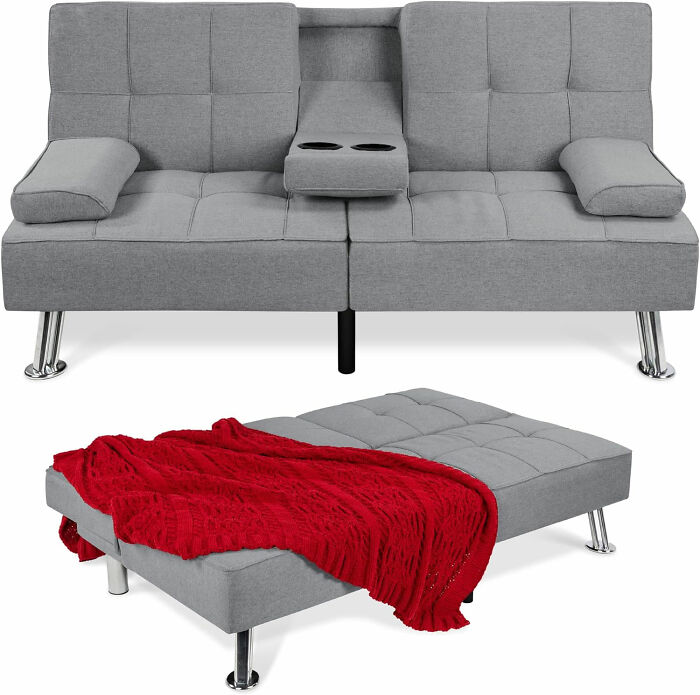 picture of this small douple gray couch from best choice products