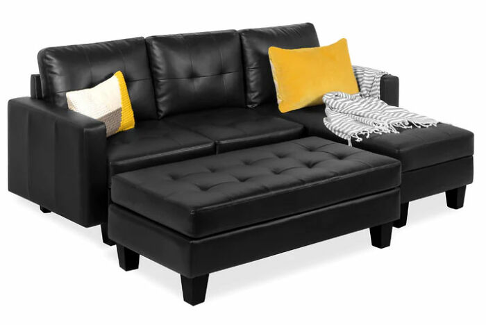 picture of l-shaped small couch from best choice products