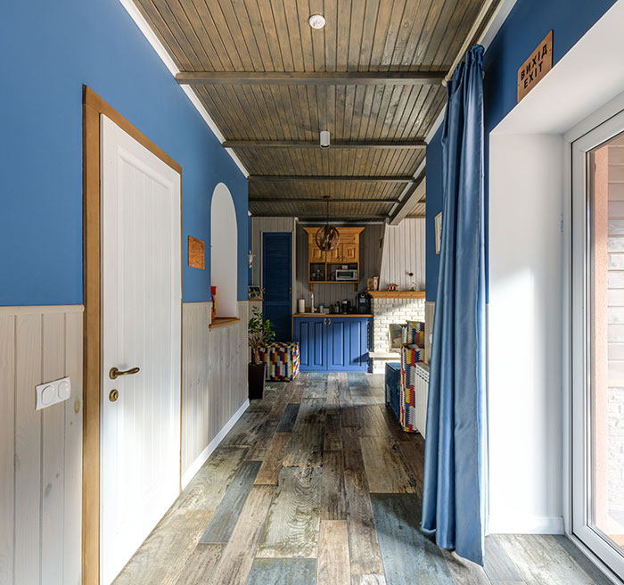 House Hallway with Brown Wooden Floor 
