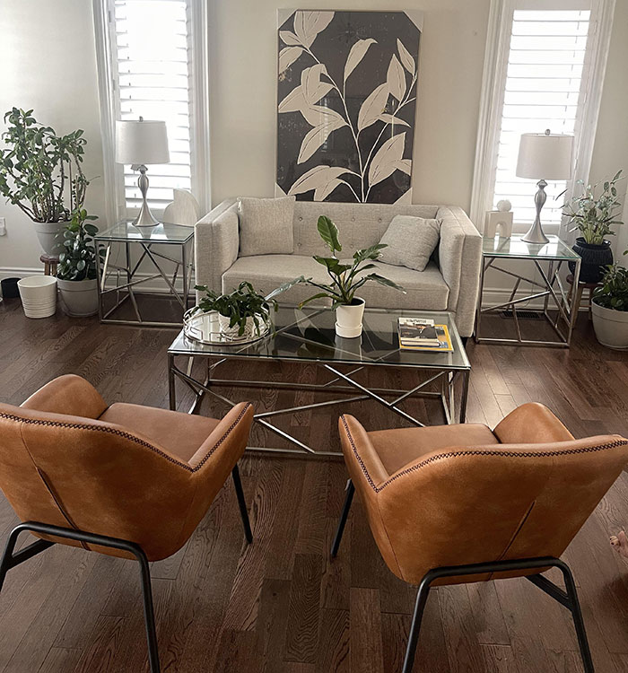 Metal accents in a modern living room Metal accents in a modern living room