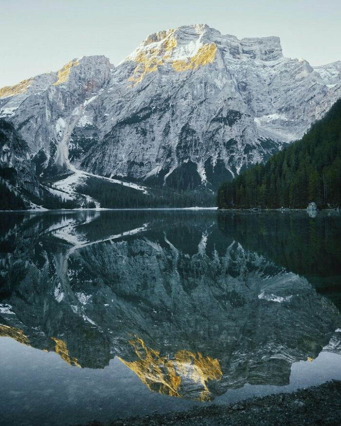 Lago Di Braies, Italy. Have You Ever Seen A Perfect Reflection Like This?
