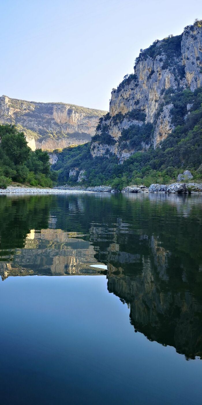 Kayaking In Les Gorges De L'ardèche In South Of France