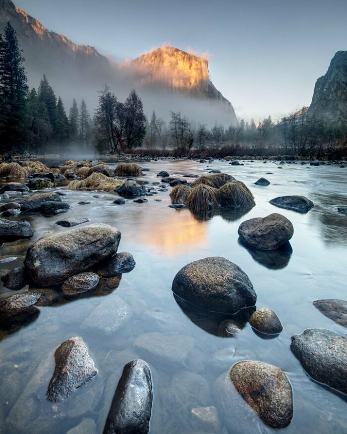 A Foggy Evening In Yosemite Valley From January