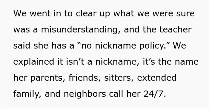 Teacher Refuses To Call Girl By The Name She's Been Using For 3 Years, Parent Asks For Advice Teacher Refuses To Call Girl By The Name She's Been Using For 3 Years, Parent Asks For Advice